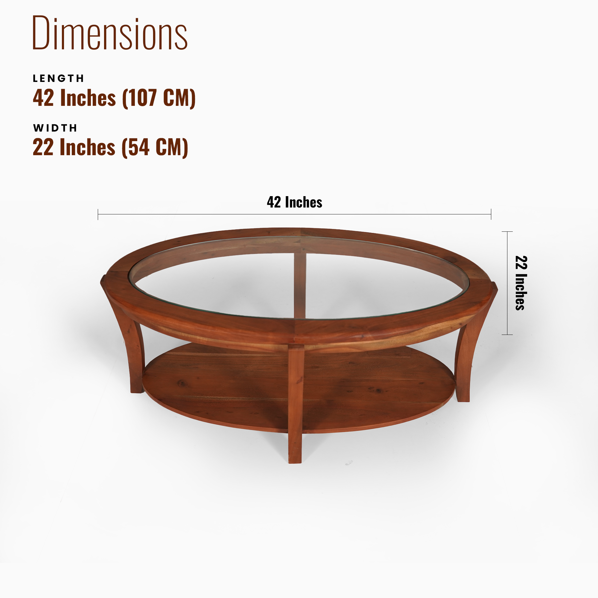 Alex Solid Wood Center table/ Coffee table Oval