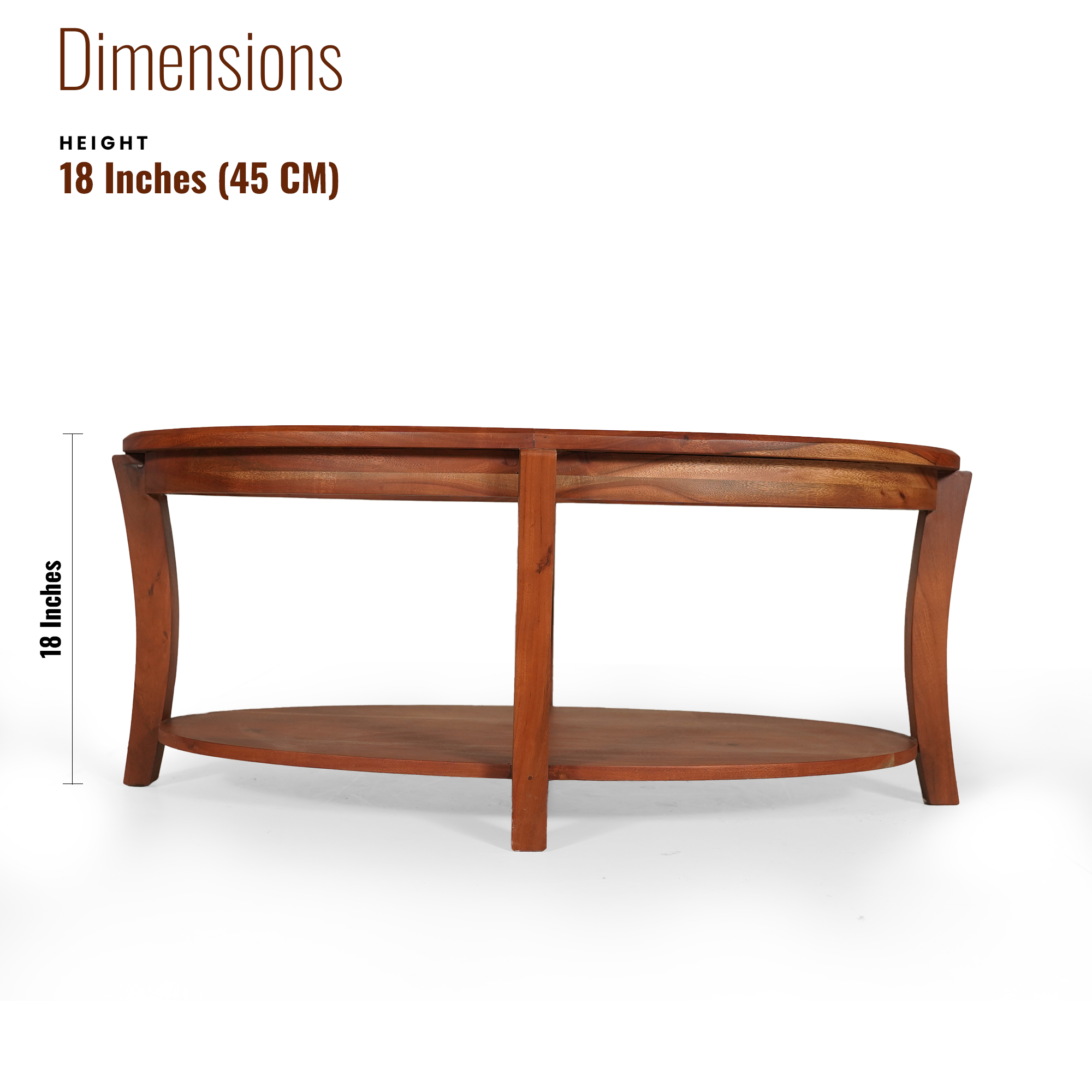 Alex Solid Wood Center table/ Coffee table Oval