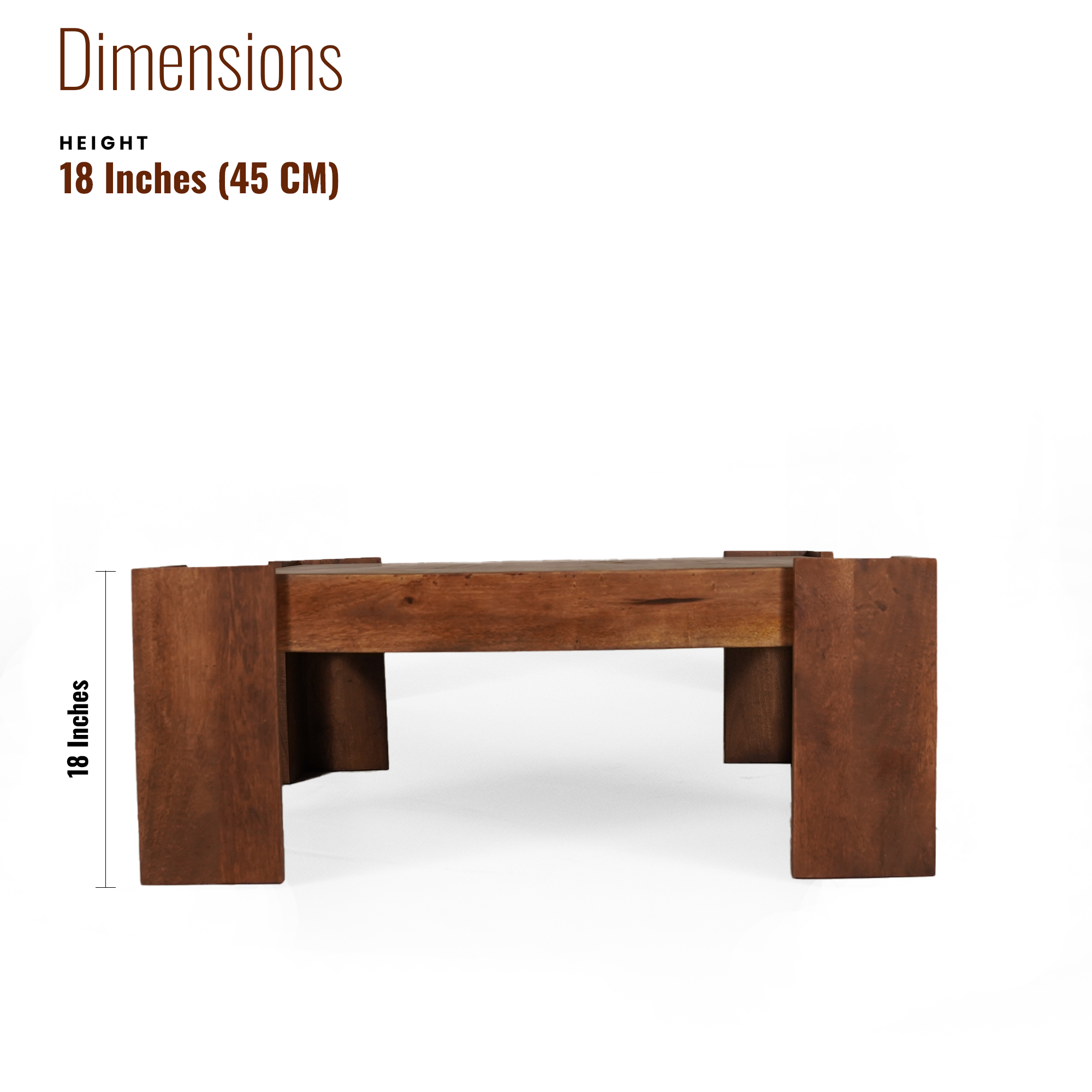 Andre Sheesham Wood Center table/ Coffee table Square