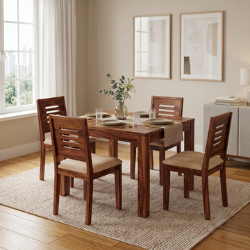 Alex Sheesham Wood Dining Table Set/Four Seater