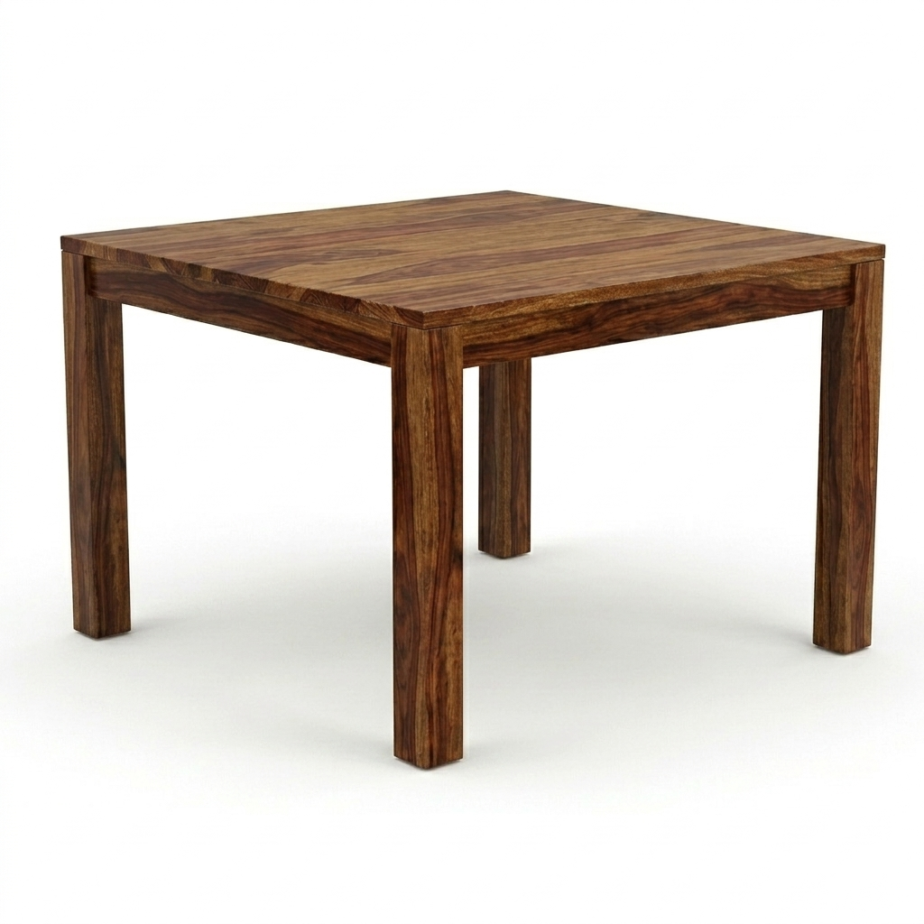 Alex Sheesham Wood Square Dining Table/ Four Seater