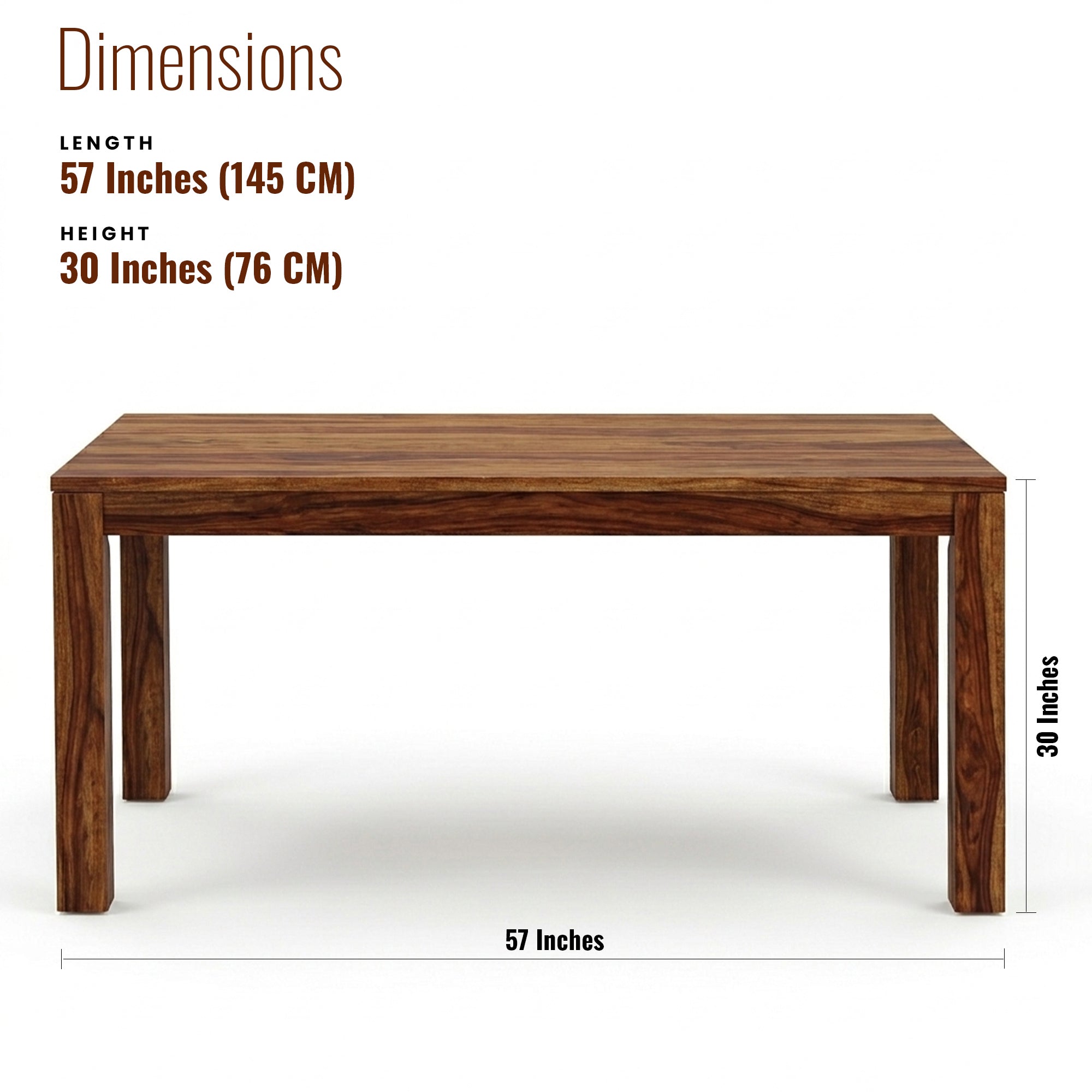 Alex Sheesham Wood Dining Table/ Six Seater