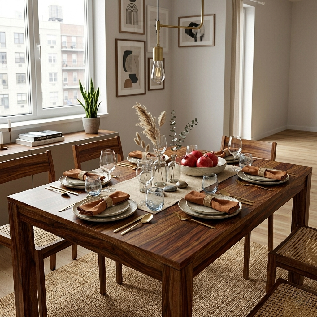 Alex Sheesham Wood Dining Table/ Six Seater