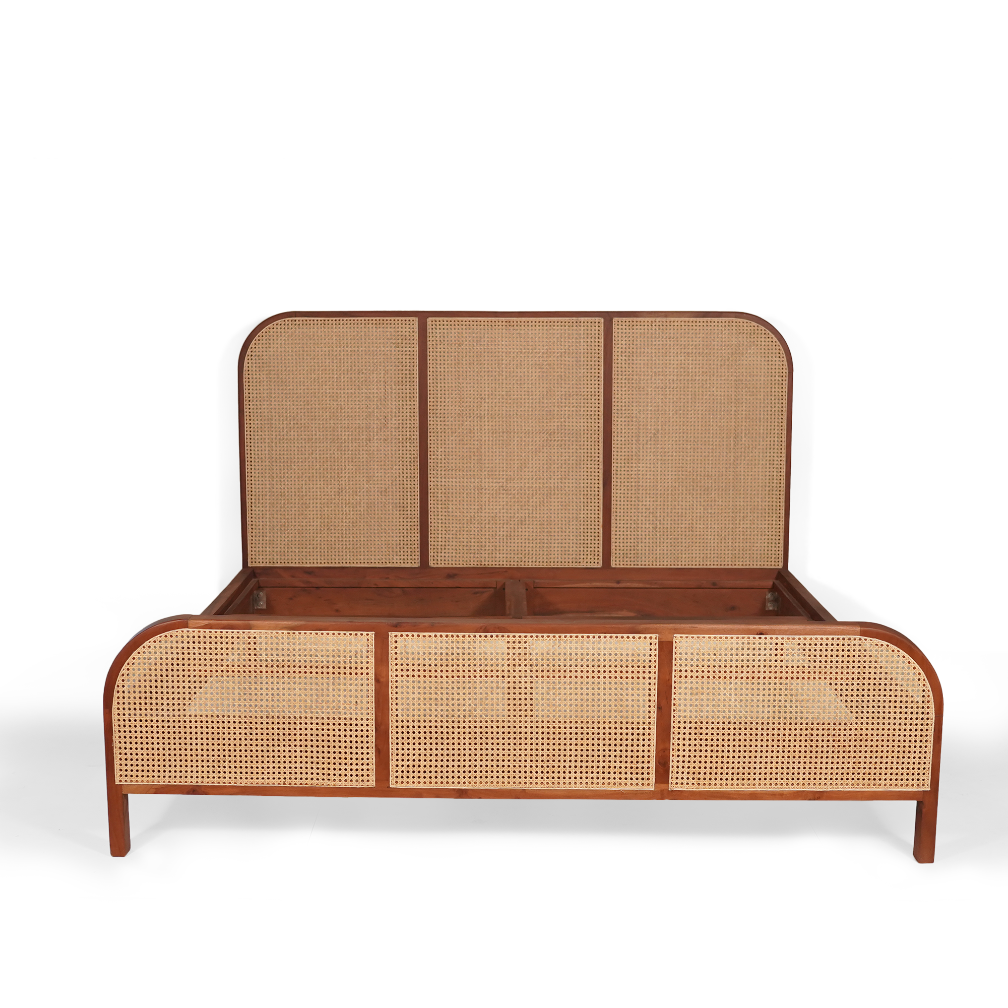 Alexander Solid Wood Queen Size Bed with cane detailing