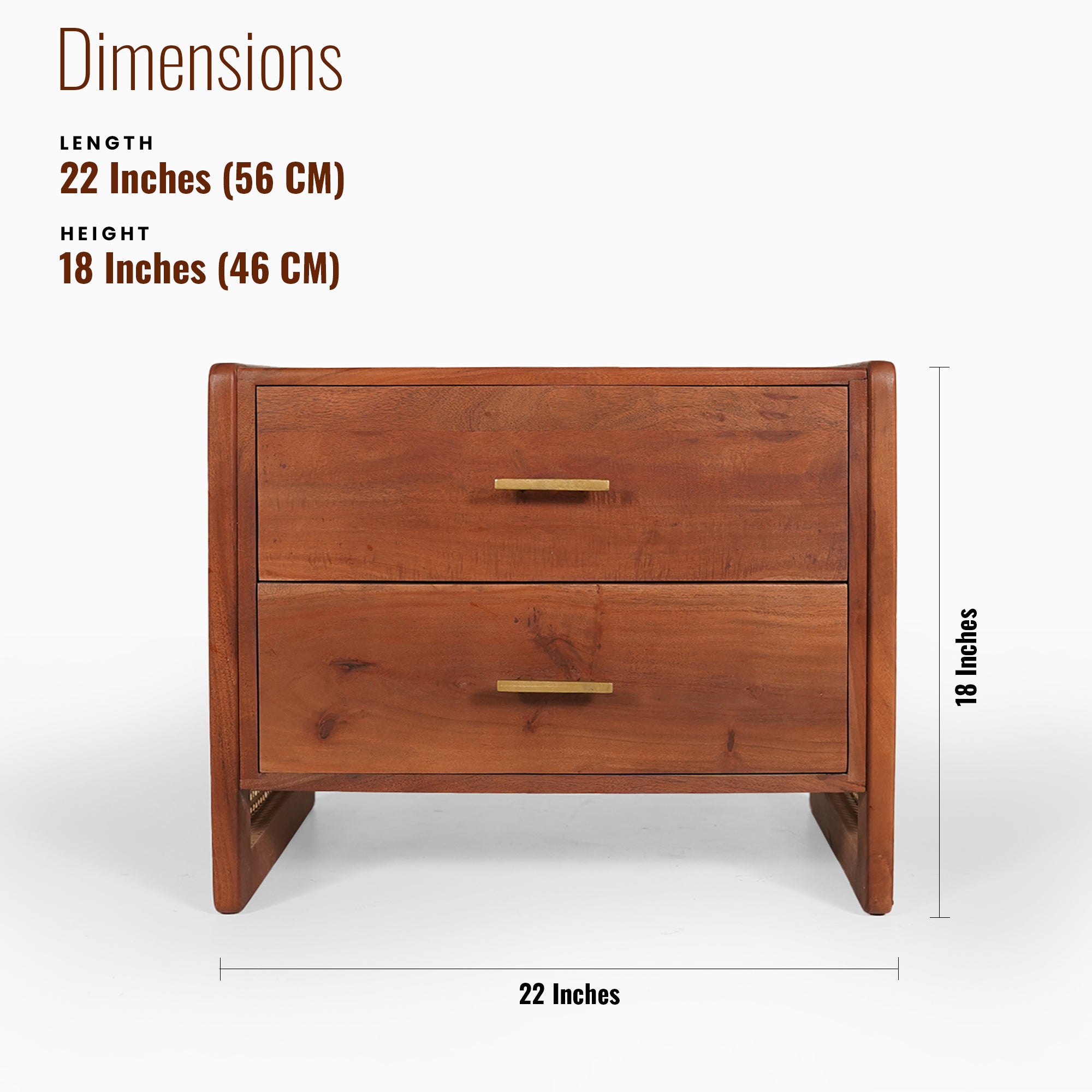 Alexander Solid Wood Storage Bedside table with Cane Detailing