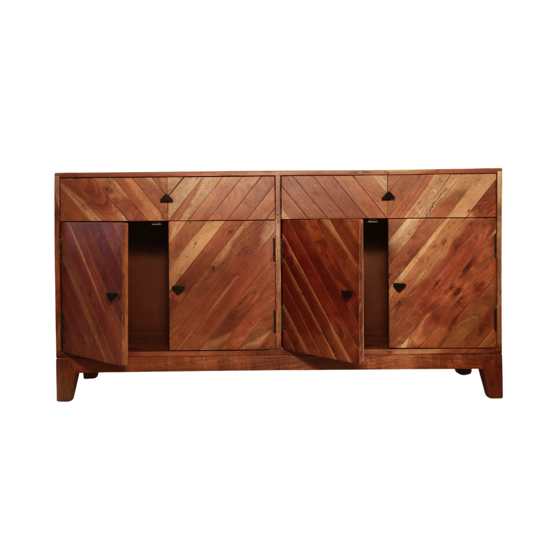 Alpine Solid Wood Sideboard 4 Door 2 Drawer