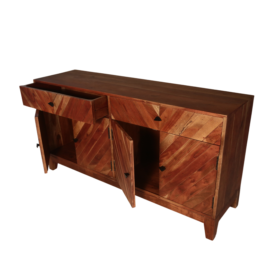 Alpine Solid Wood Sideboard 4 Door 2 Drawer