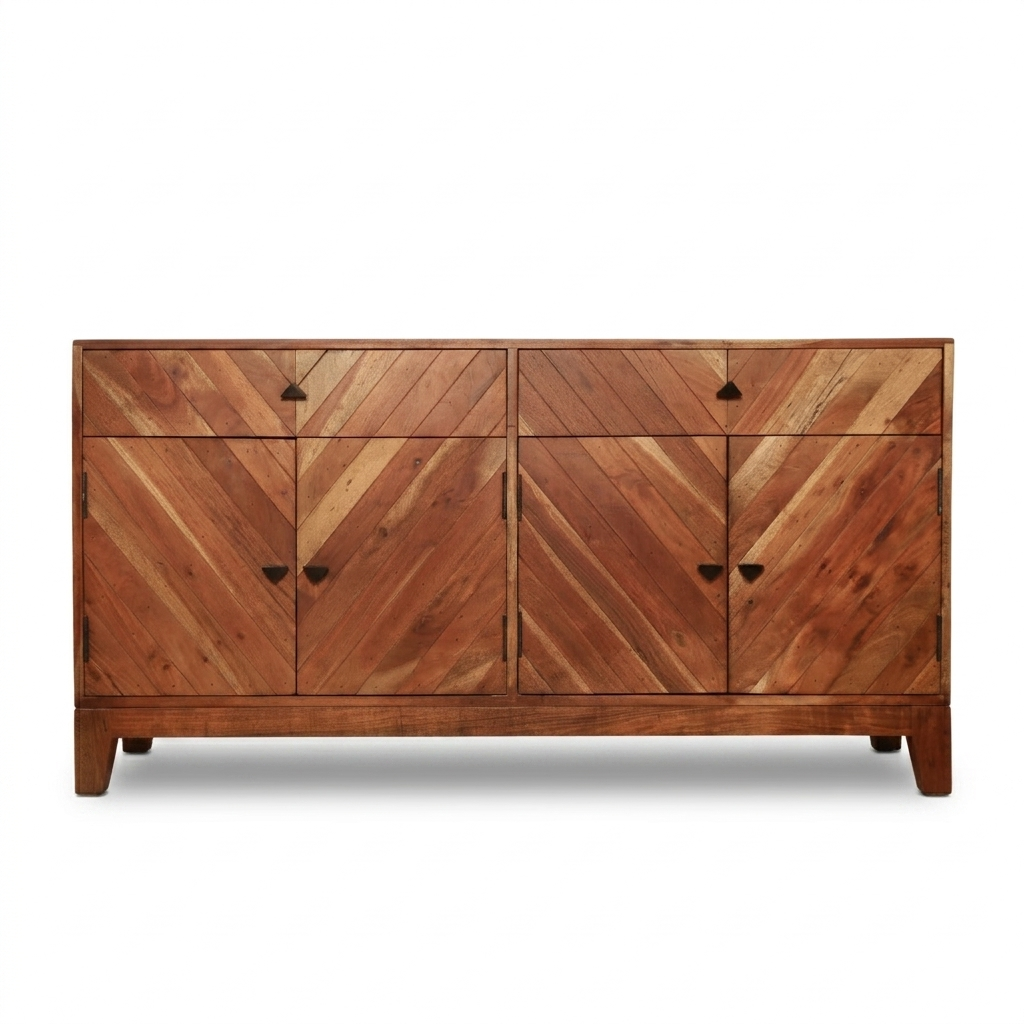 Alpine Solid Wood Sideboard 4 Door 2 Drawer