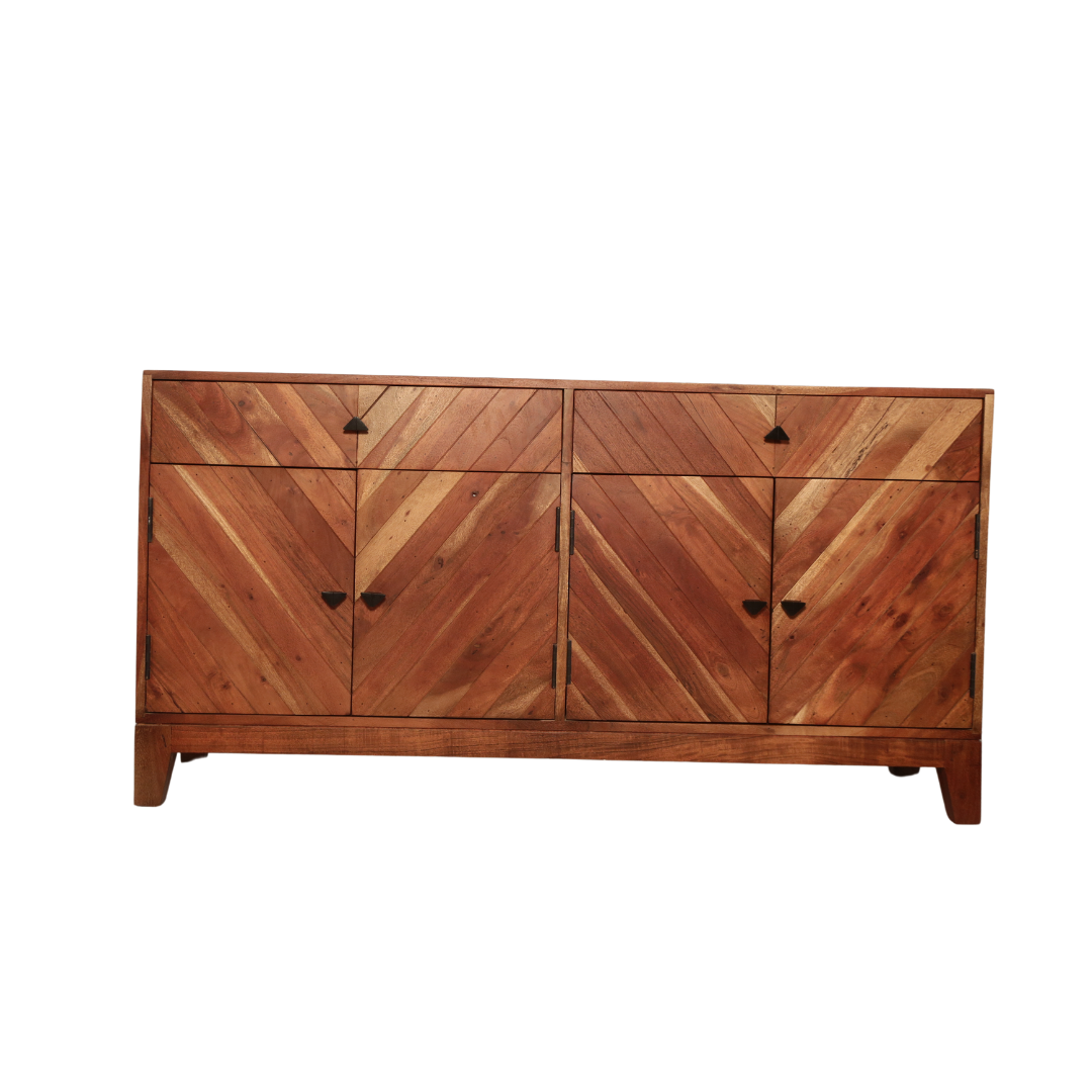 Alpine Solid Wood Sideboard 4 Door 2 Drawer