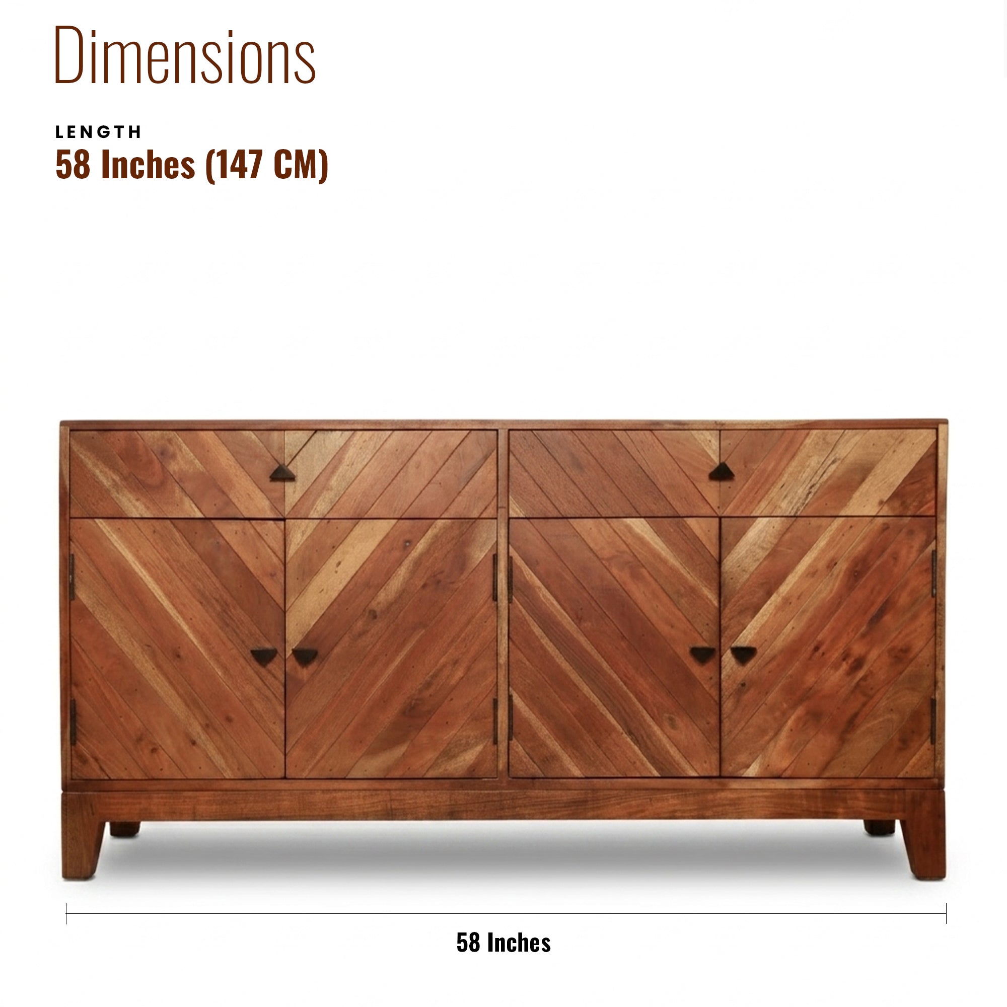 Alpine Solid Wood Sideboard 4 Door 2 Drawer