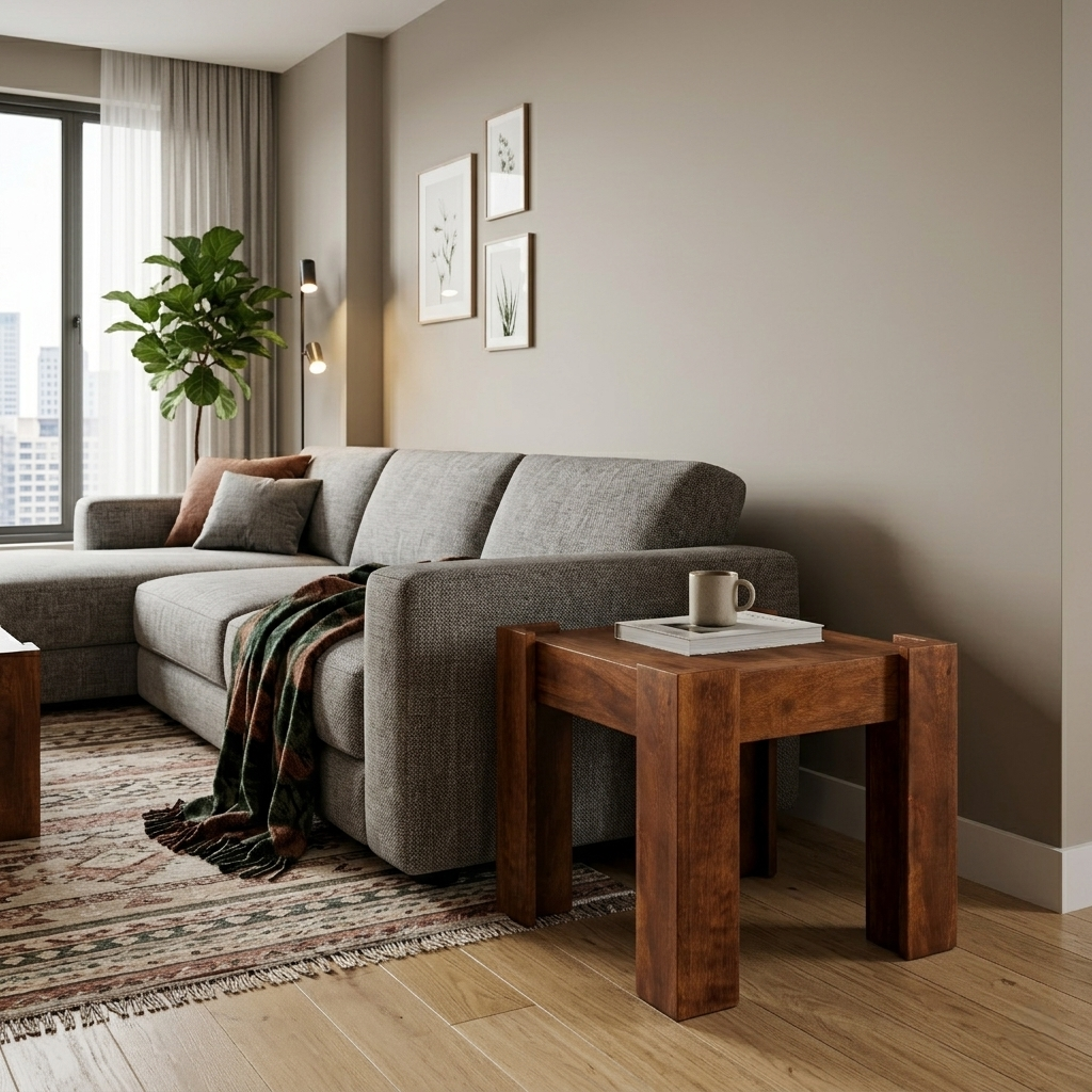 Andre Solid Wood Side Table/End Table