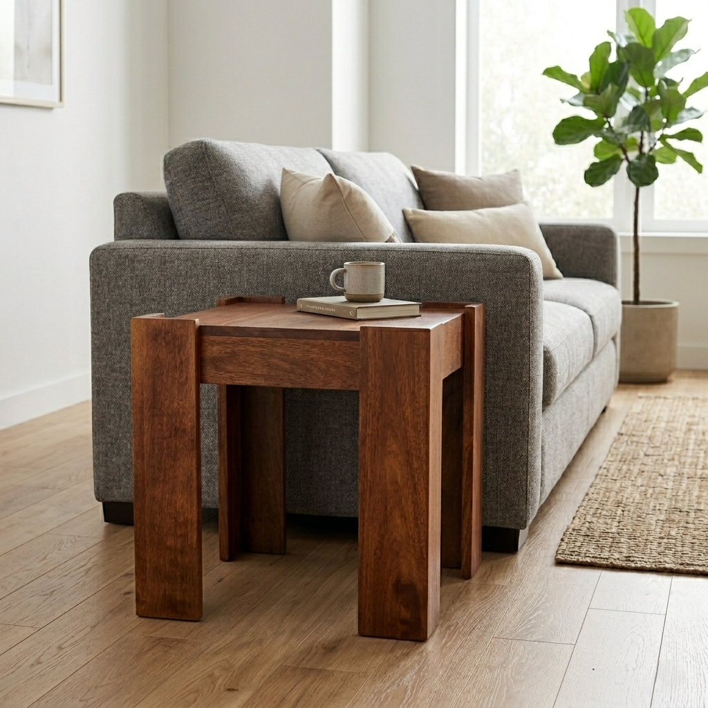 Andre Solid Wood Side Table/End Table