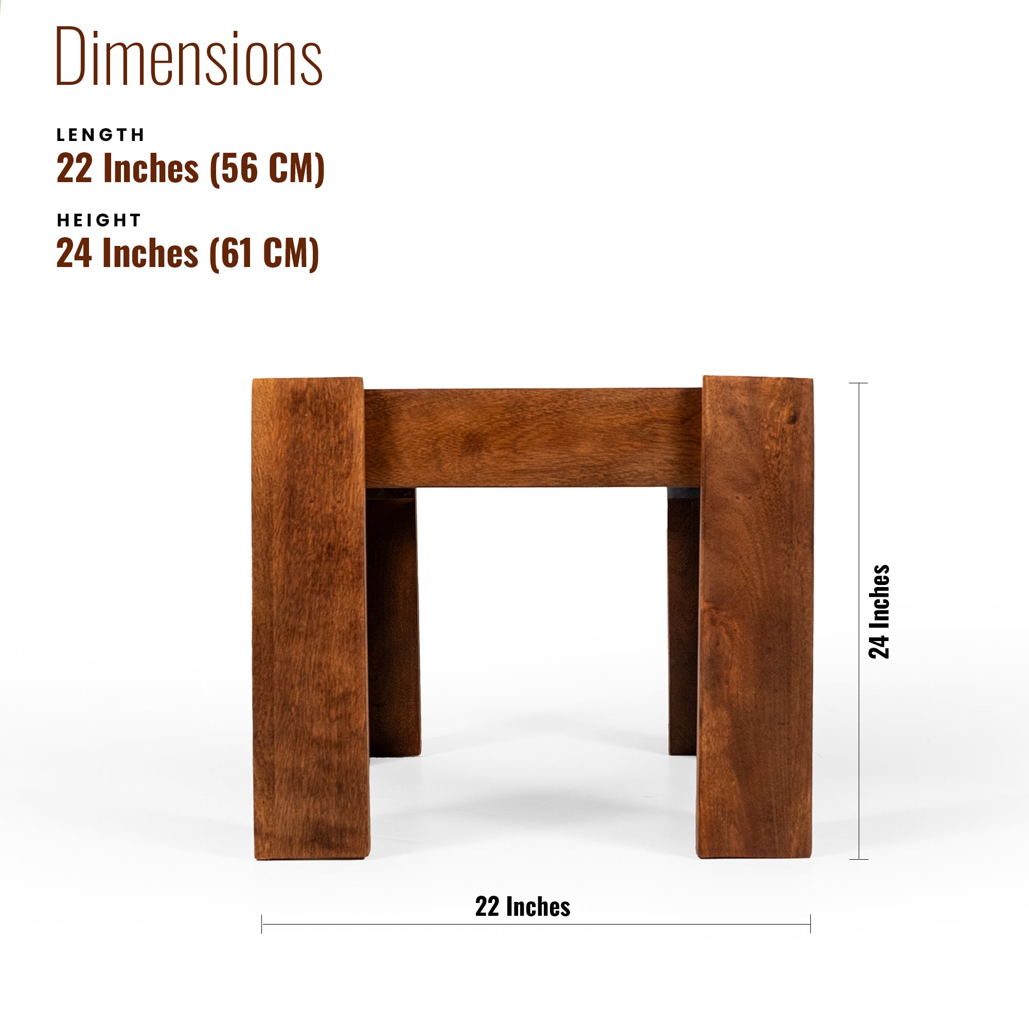 Andre Solid Wood Side Table/End Table