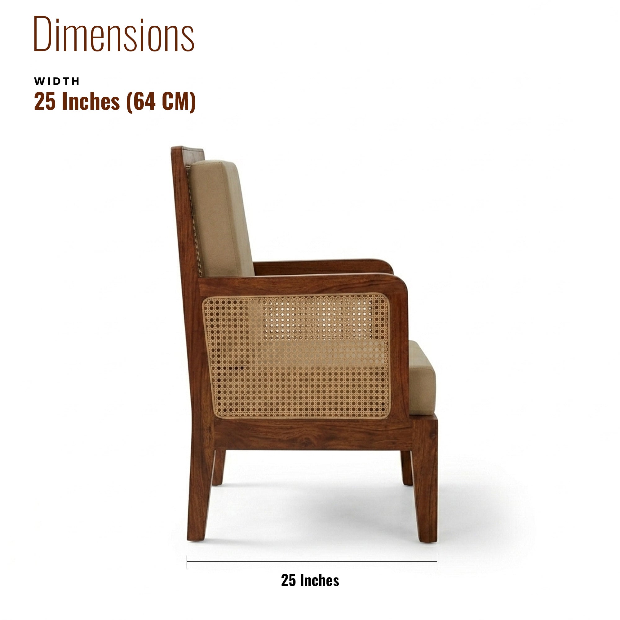 Arthur Solid Wood   Lounge Chair With Cane Accents