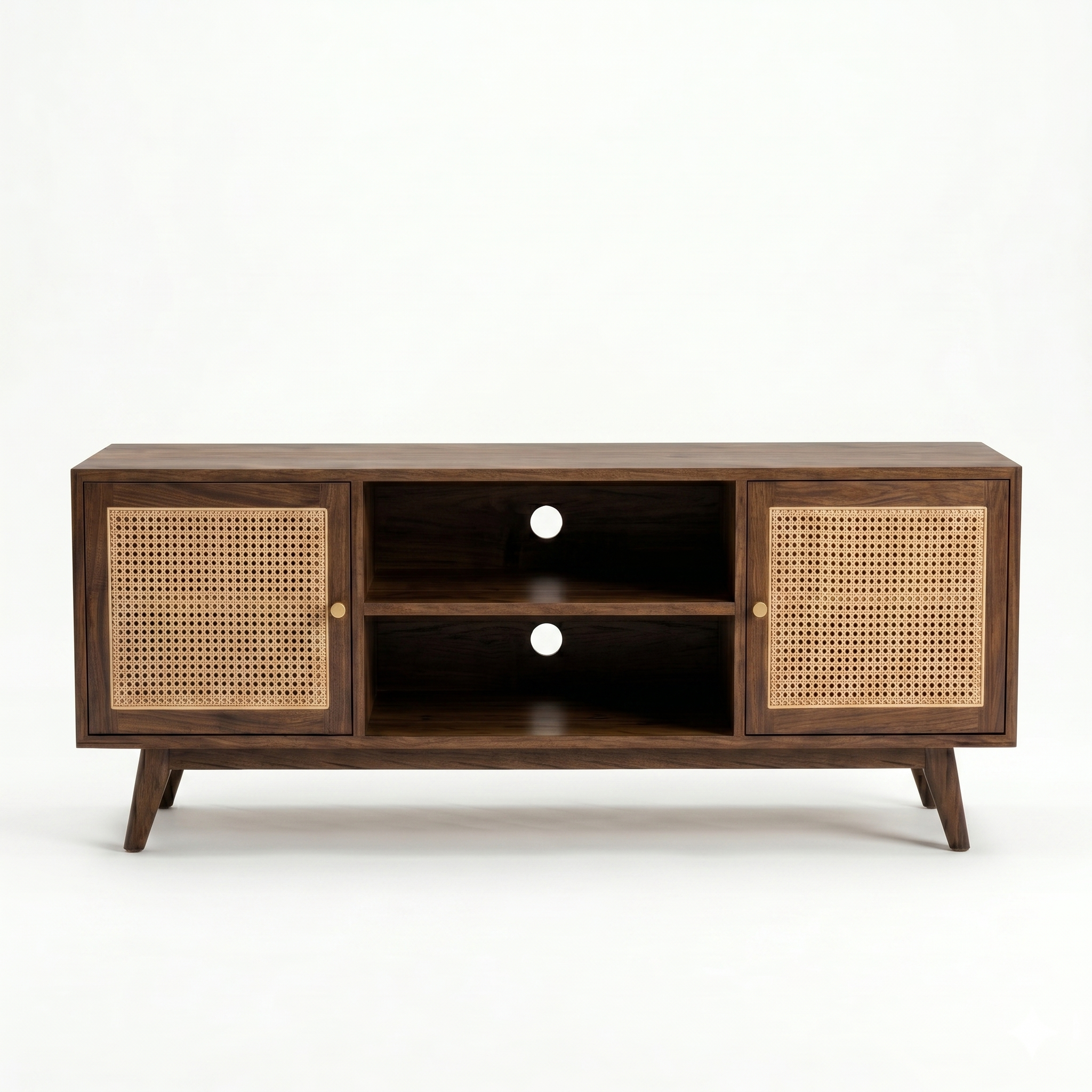 Athens Solid Wood  TV Unit with Cane Shutters