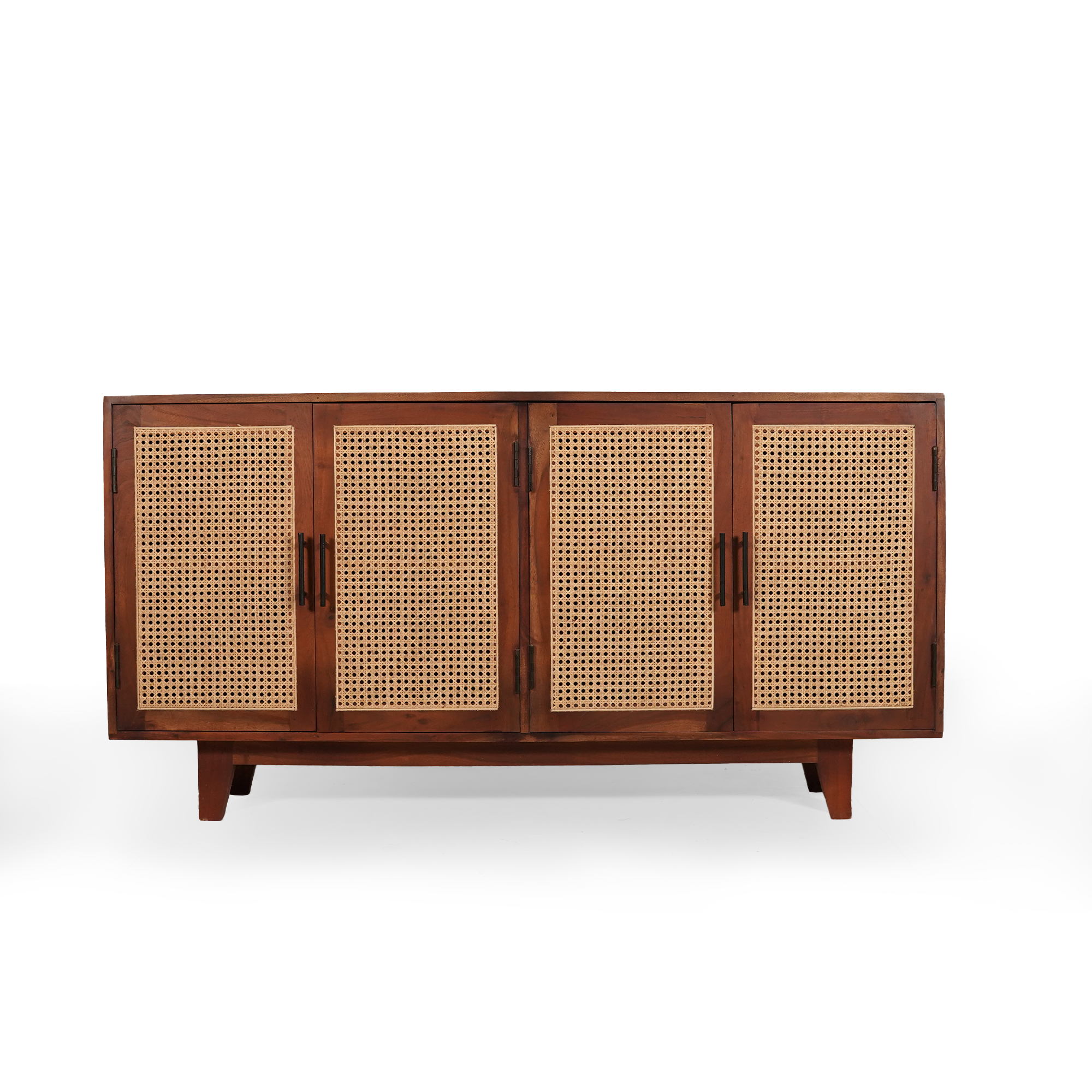 Athens Sheesham Wood and Cane Sideboard  Four  Door