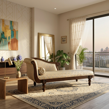 Ceylon Sheesham Wood Daybed/ Chaise Lounge