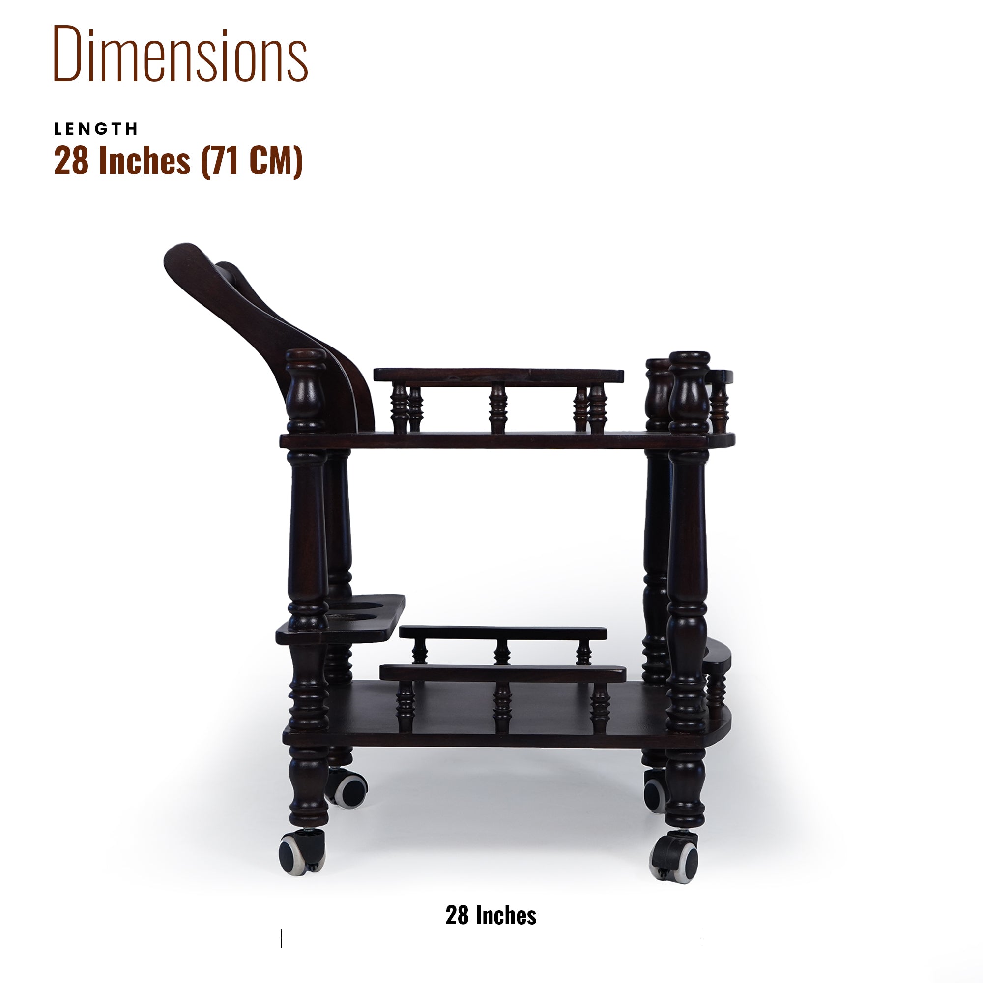 Ceylon Solid Wood Bar/Food Trolley