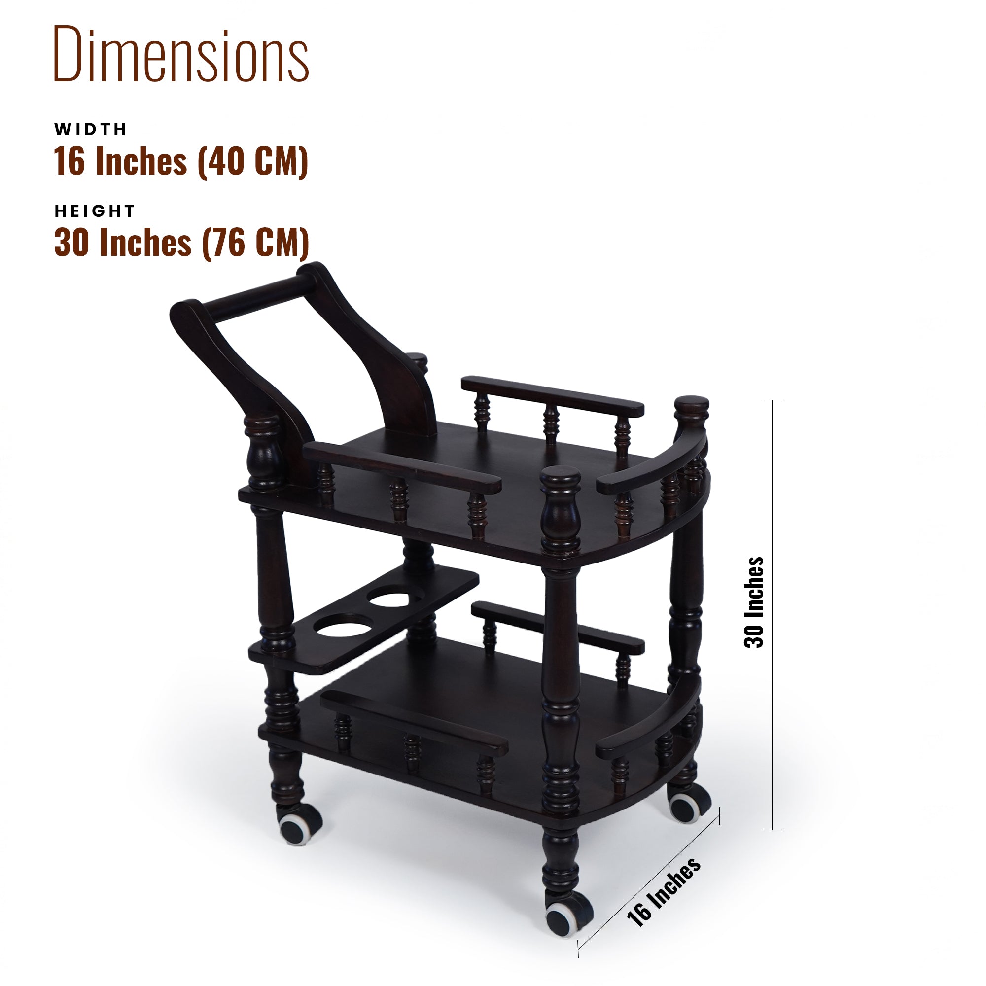 Ceylon Solid Wood Bar/Food Trolley