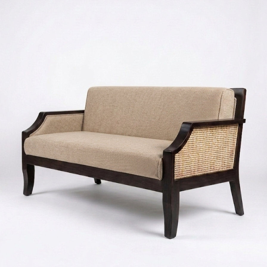 Charles Three Seater Wooden Sofa