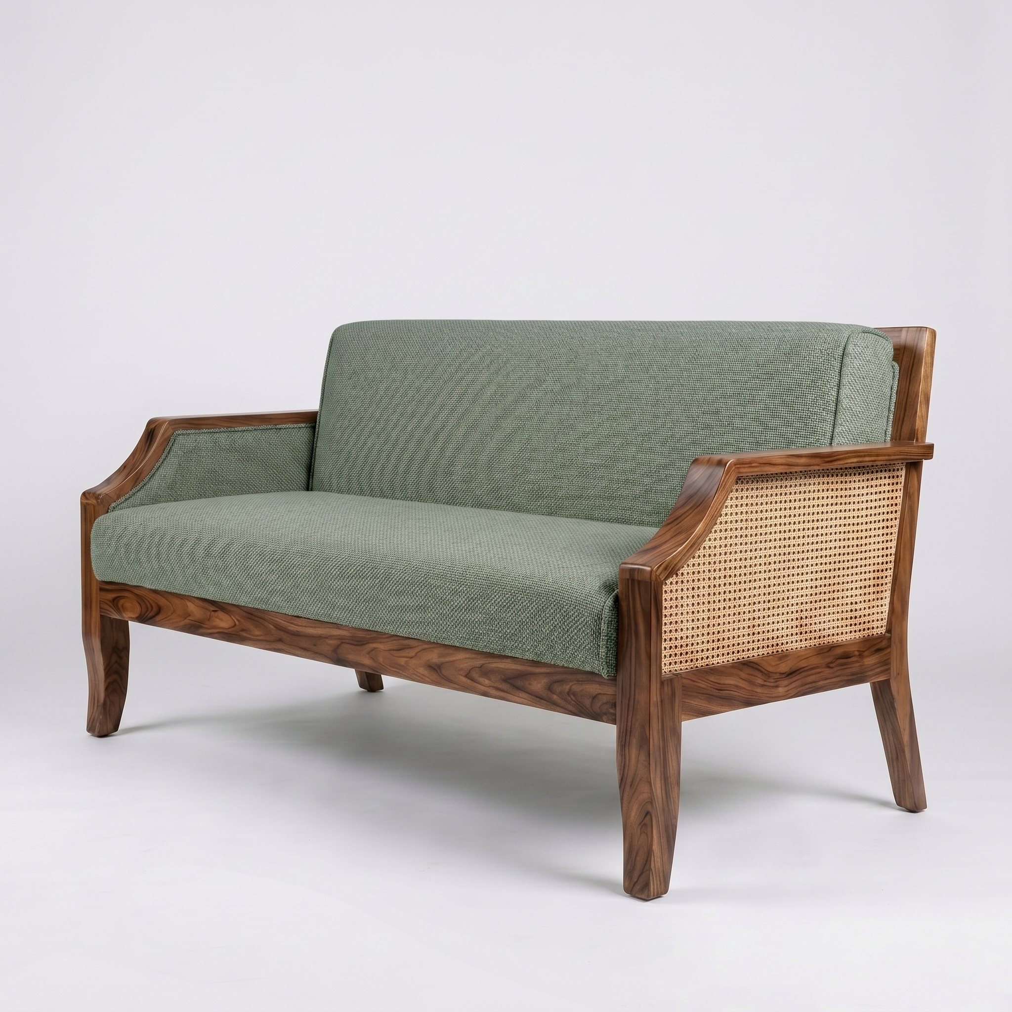 Charles Three Seater Wooden Sofa