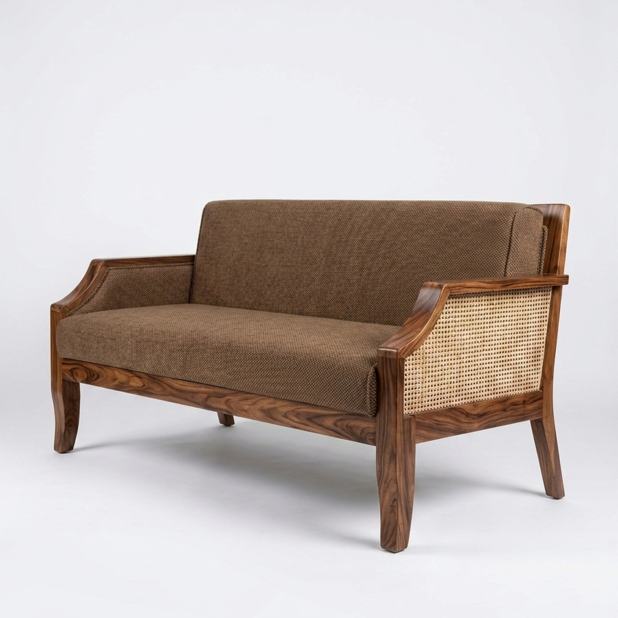 Charles Three Seater Wooden Sofa