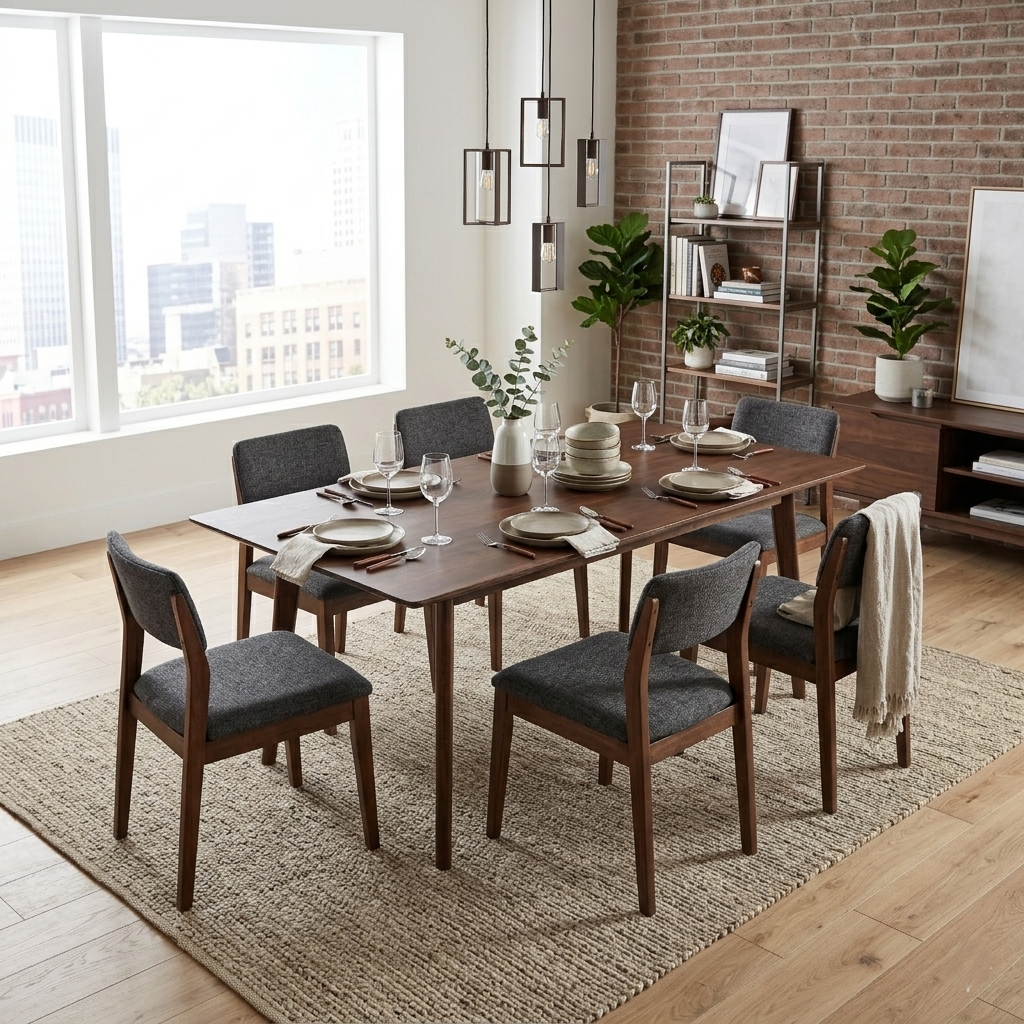 Charlie Sheesham Wood Dining Table/ Six Seater