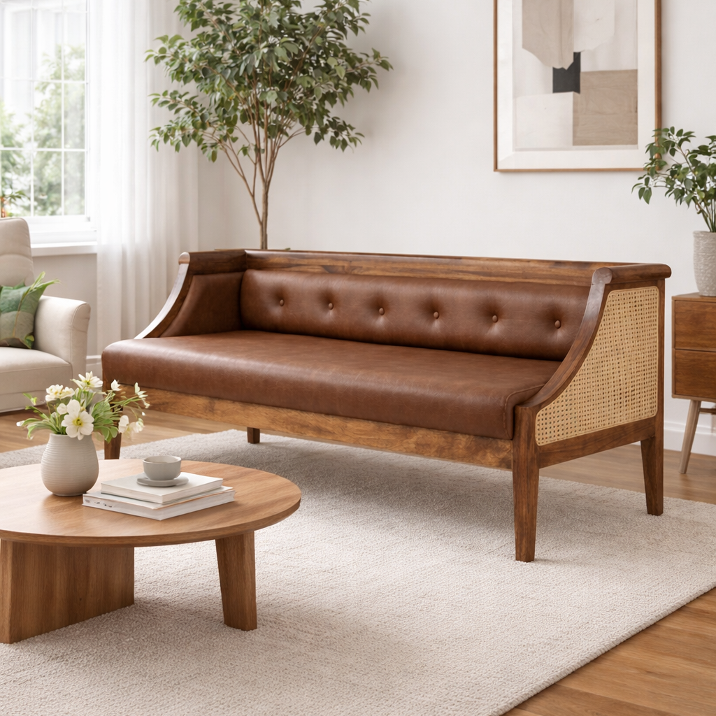 Dune Three Seater Wooden Sofa