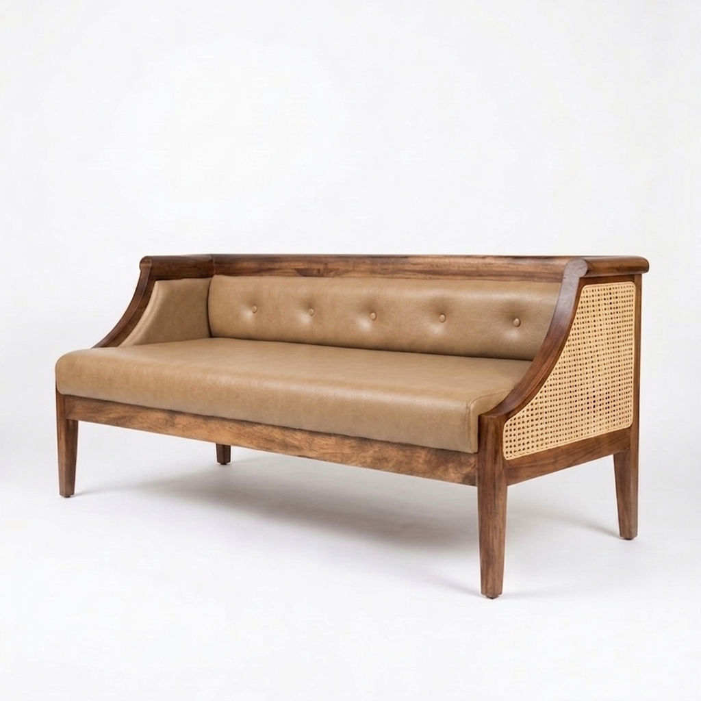 Dune Three Seater Wooden Sofa