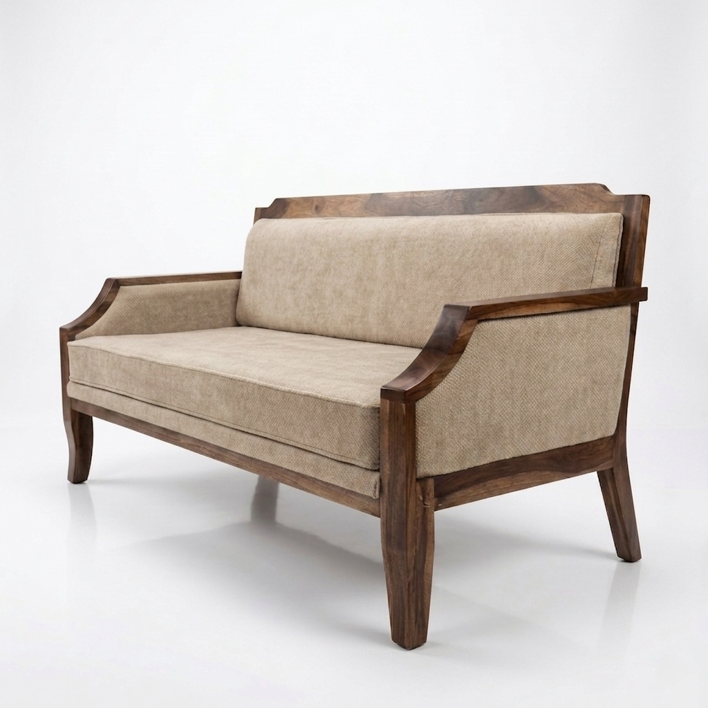 Harry Three Seater Wooden Sofa