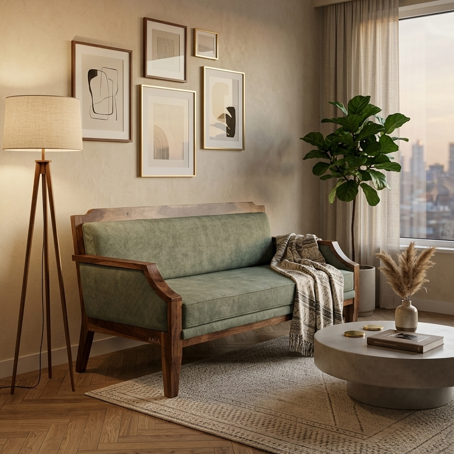 Harry Three Seater Wooden Sofa