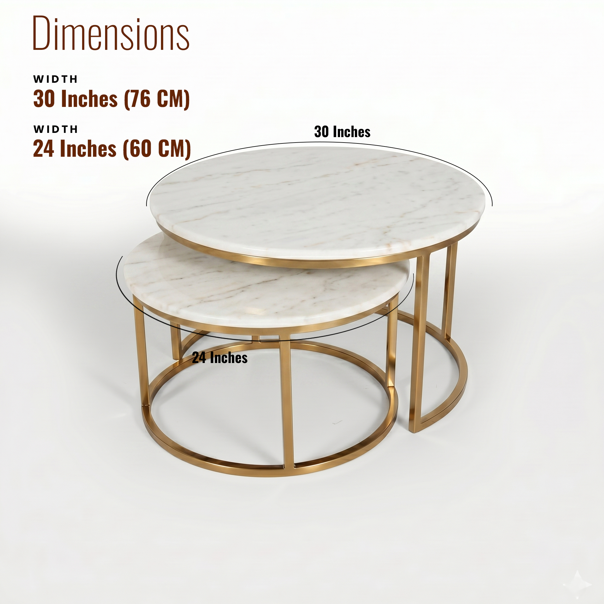 Jacob Nesting Center table/ Coffee table Set of Two Solid Wood Top