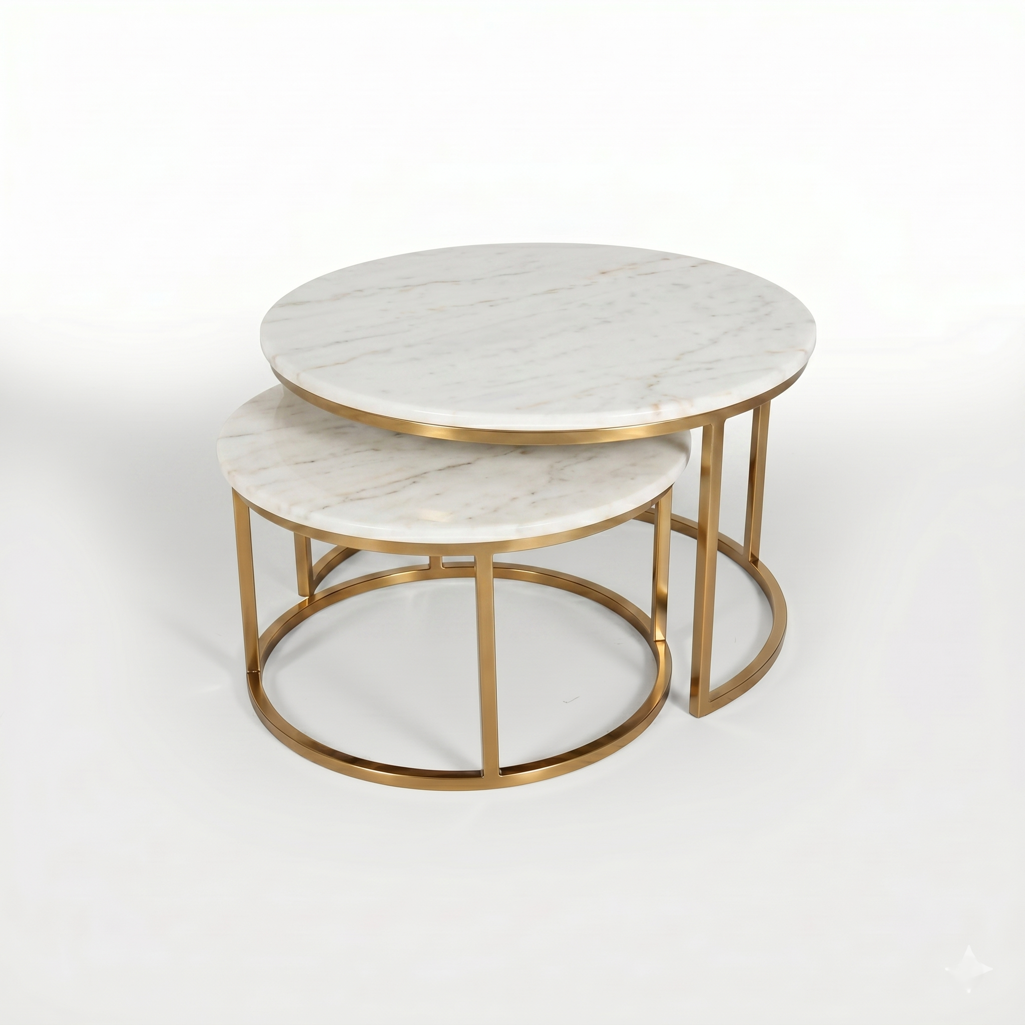 Jacob Nesting Center table/ Coffee table Set of Two Solid Wood Top