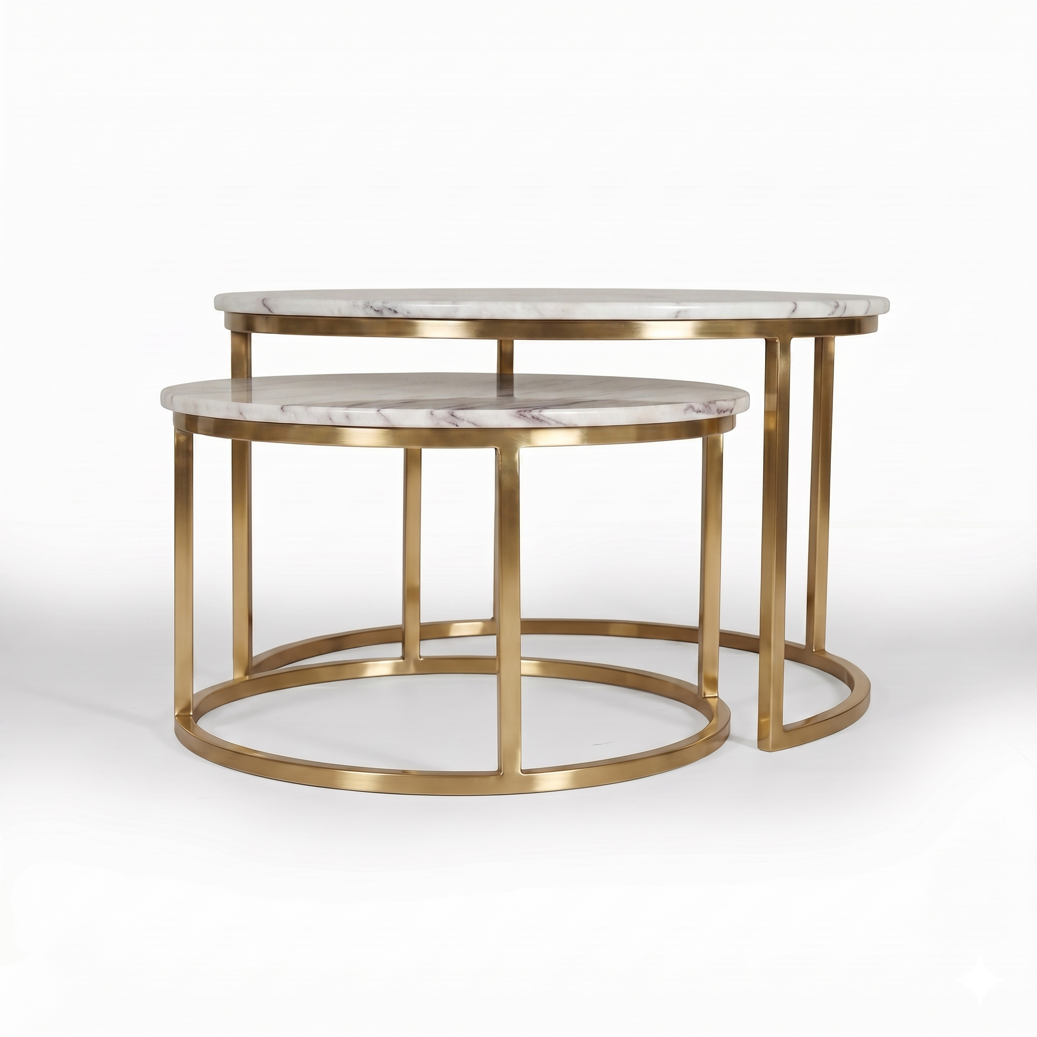 Jacob Nesting Center table/ Coffee table Set of Two Solid Wood Top