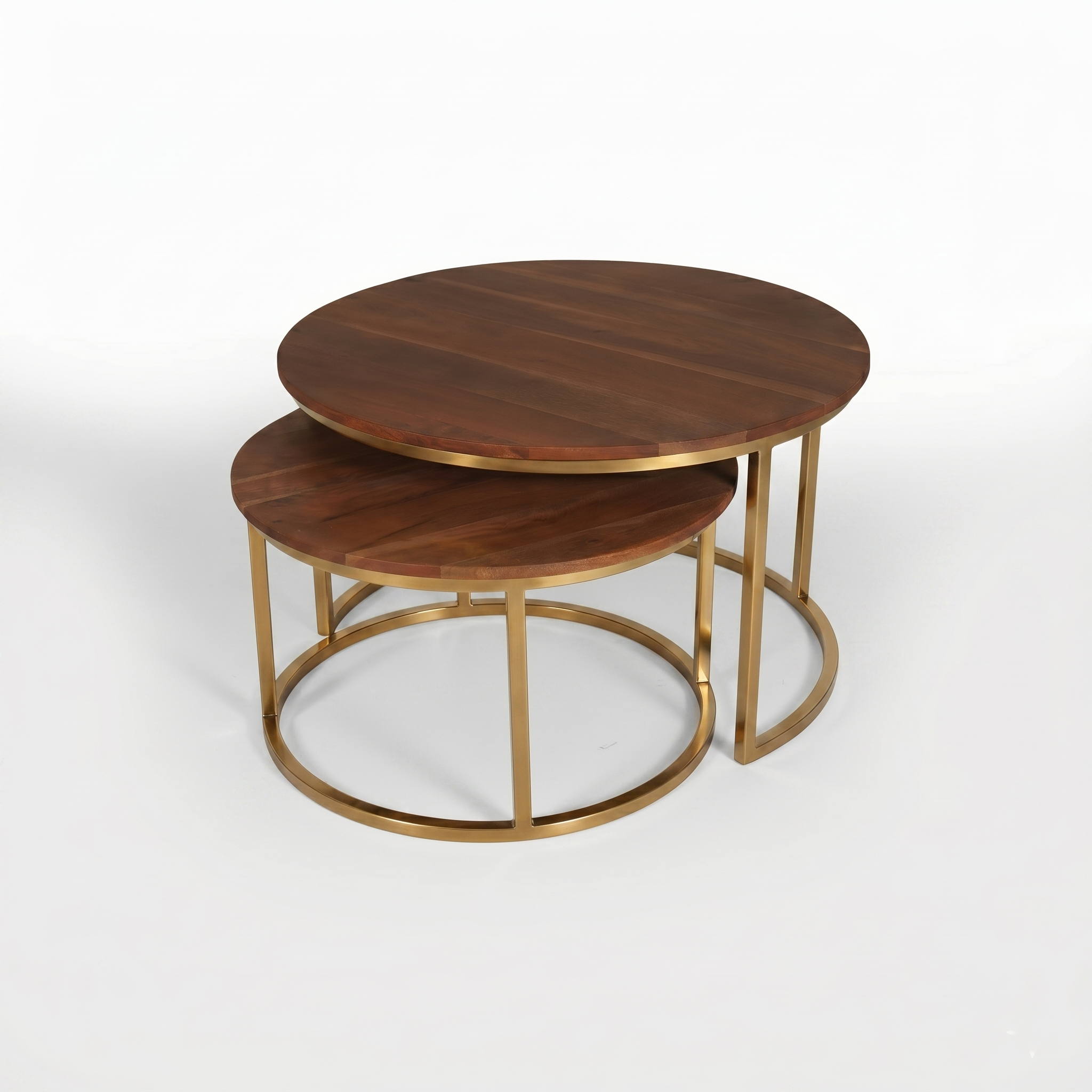 Jacob Nesting Center table/ Coffee table Set of Two Solid Wood Top