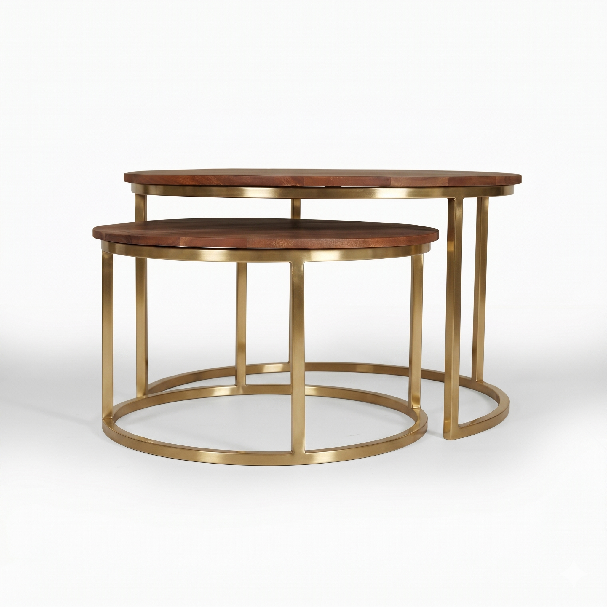 Jacob Nesting Center table/ Coffee table Set of Two Solid Wood Top