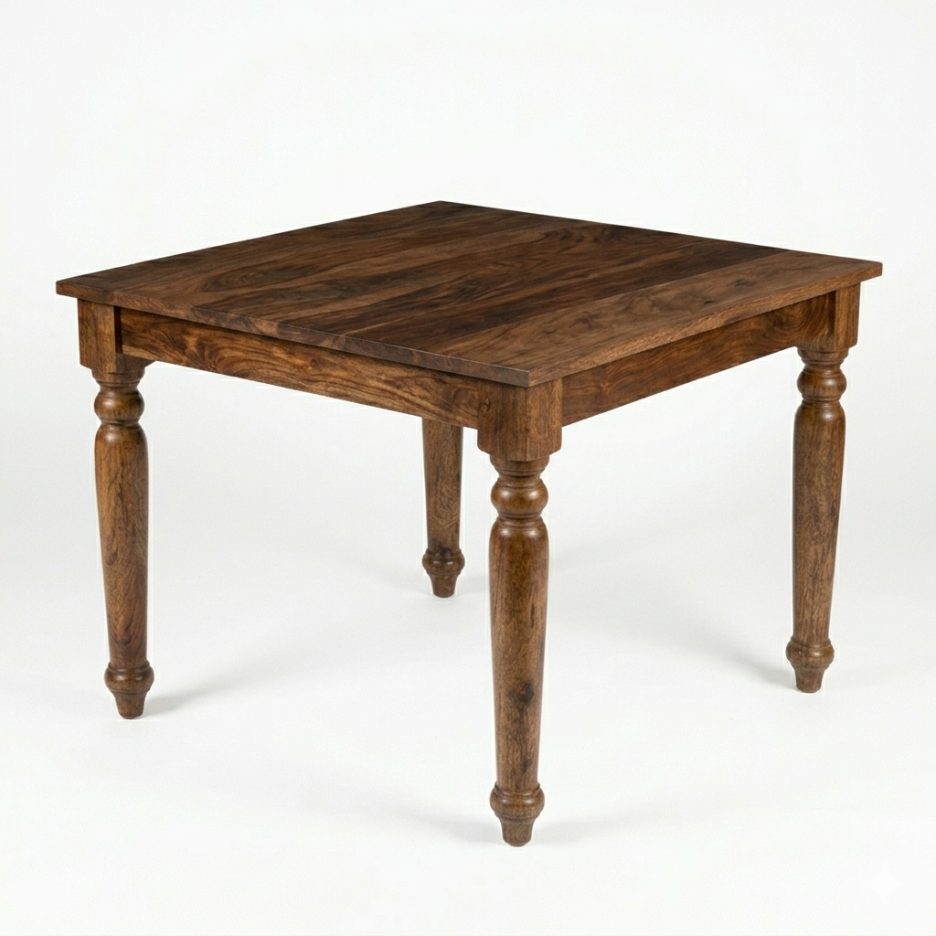 Jane Sheesham Wood Square Dining Table/ Four Seater