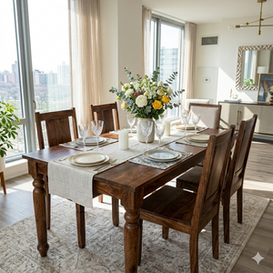 Jane Sheesham Wood Dining Table/ Six Seater