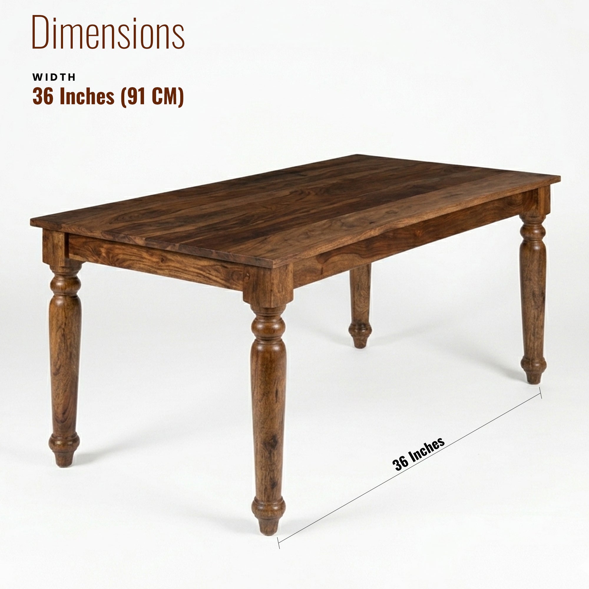 Jane Sheesham Wood Dining Table/ Six Seater