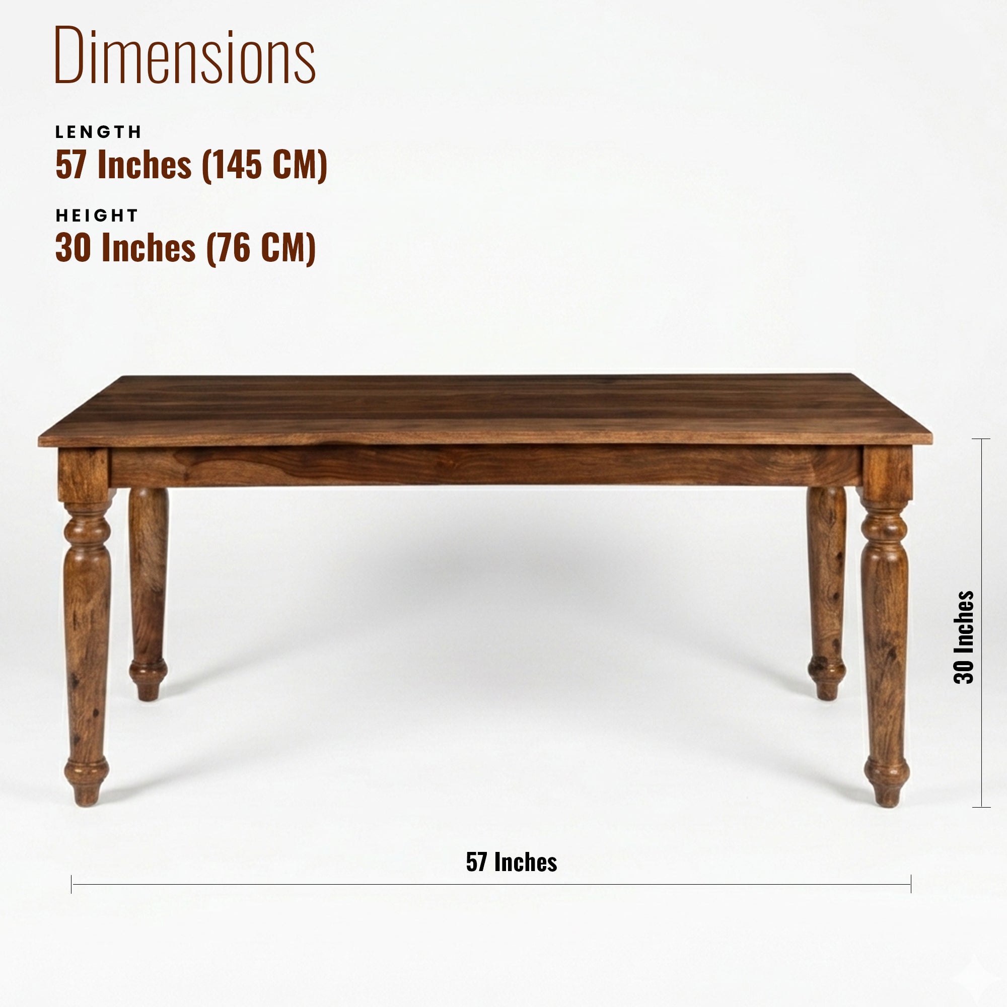 Jane Sheesham Wood Dining Table/ Six Seater