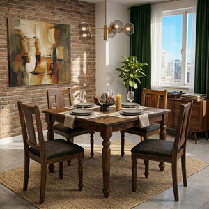 Jane Sheesham Wood Square Dining Table/ Four Seater