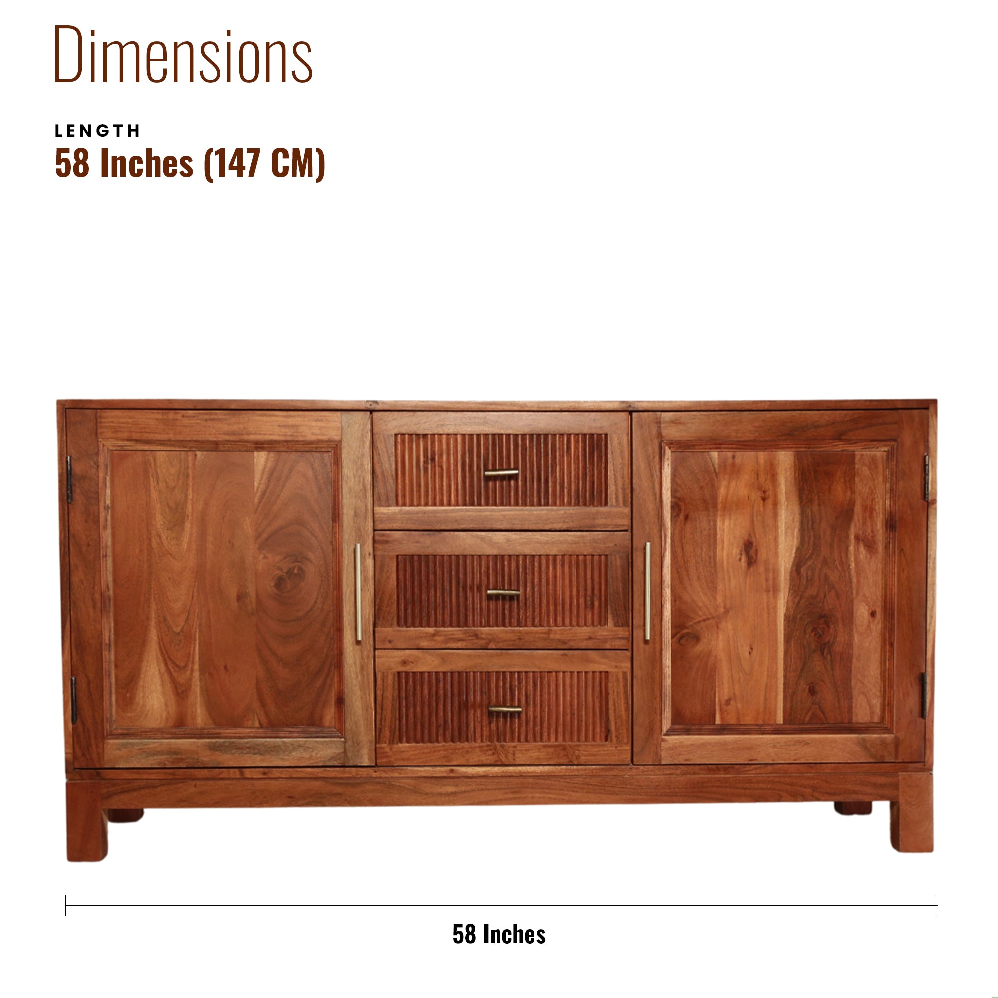 Kyle Solid Wood Sideboard 2 Door 3 Drawer