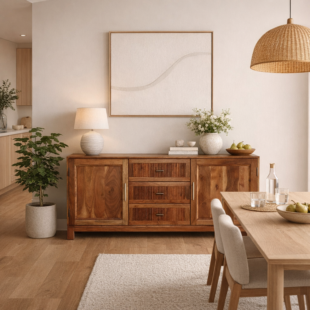 Kyle Solid Wood Sideboard 2 Door 3 Drawer