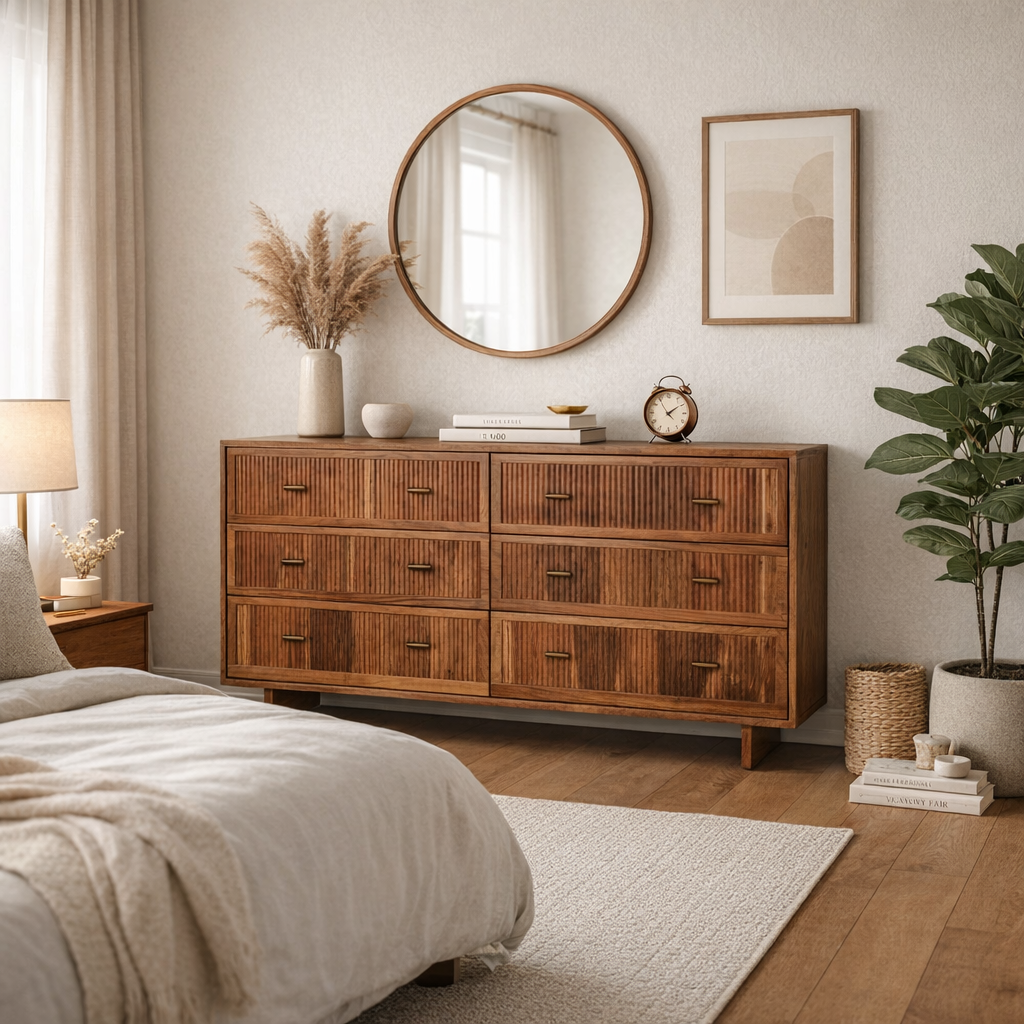 Kylie Solid Wood Chest of Drawers with six drawers