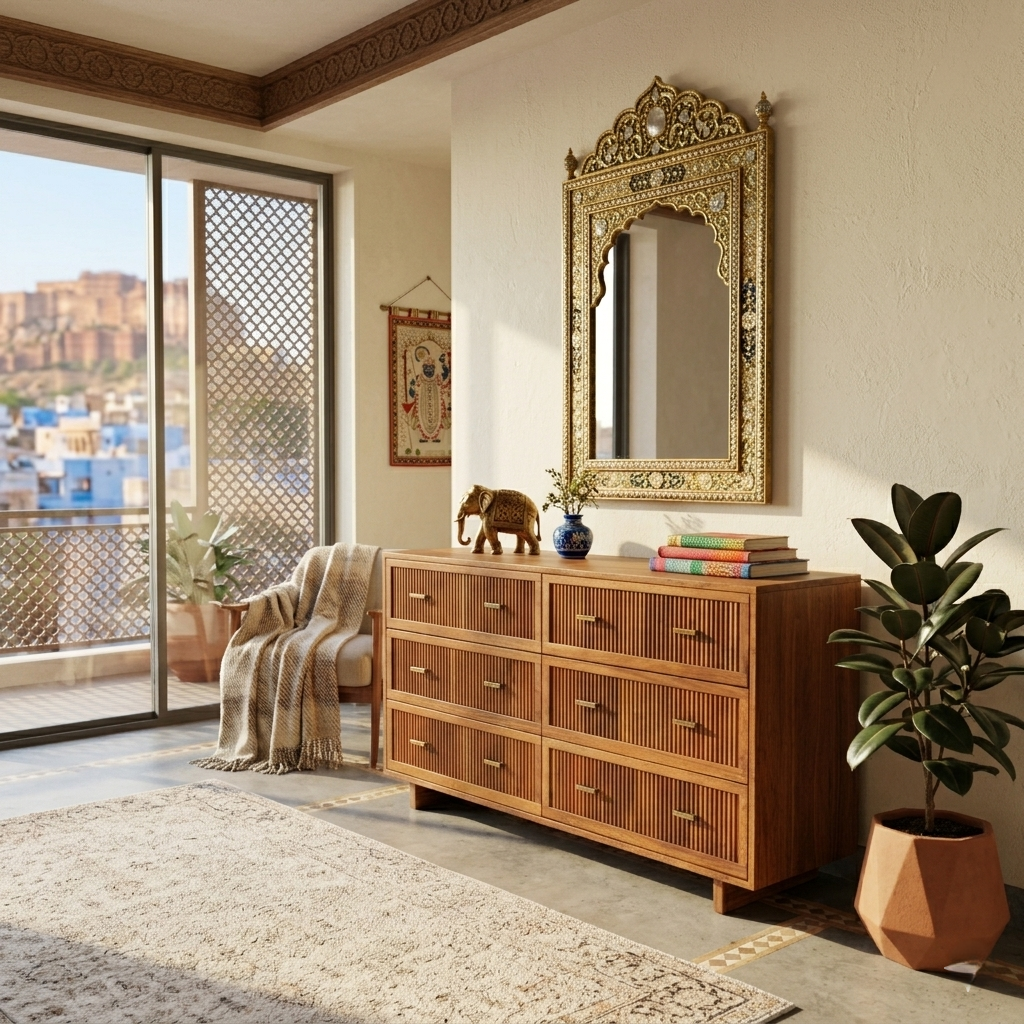 Kylie Solid Wood Chest of Drawers with six drawers