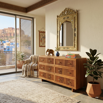 Kylie Solid Wood Chest of Drawers with six drawers