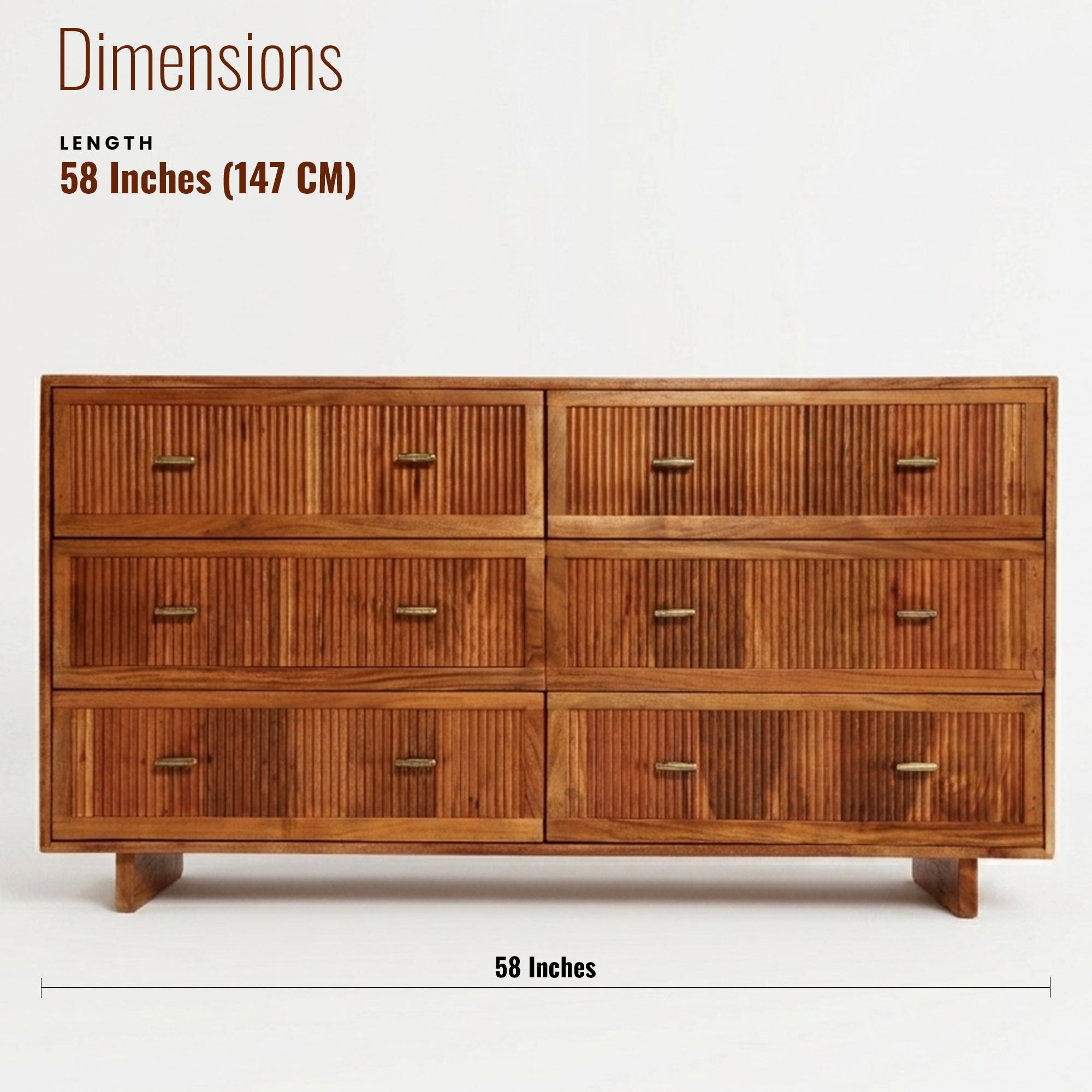 Kylie Solid Wood Chest of Drawers with six drawers
