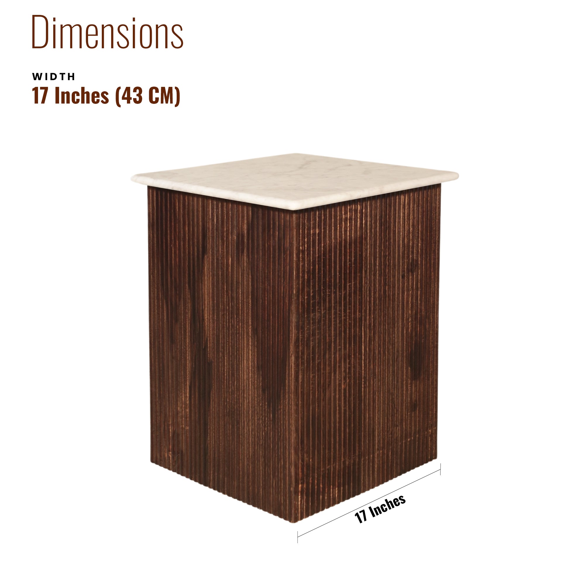 Kylie White Marble Top Sheesham Wood Side table/ End table