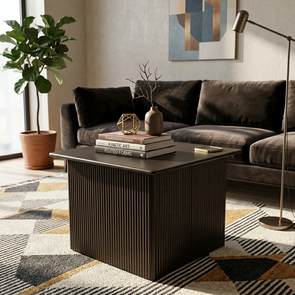 Kylie White Marble Top Sheesham Wood Side table/ End table
