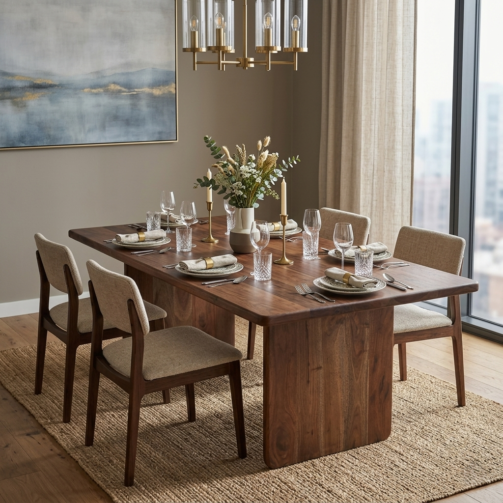 Levi Solid Wood Dining Table/ Six Seater